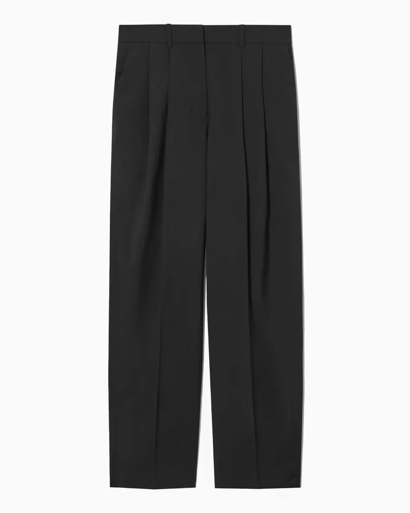 COS Lockere Elegante Wollhose Mit Weitem Bein Schwarz