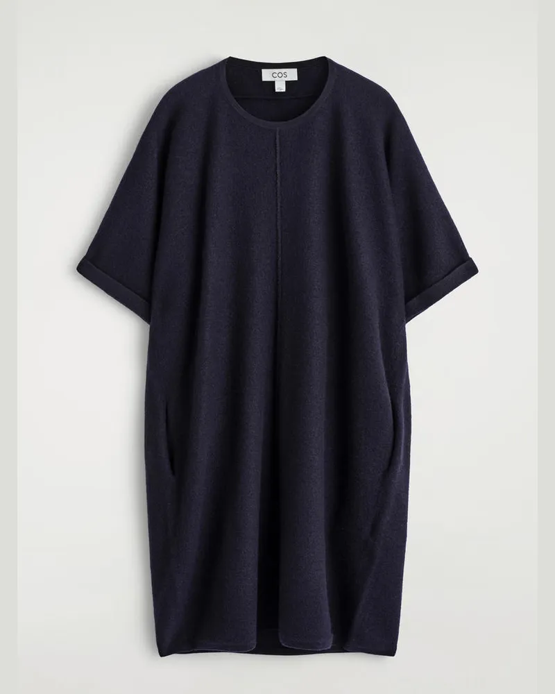 COS Skulpturales Minikleid Aus Merinowolle Blau