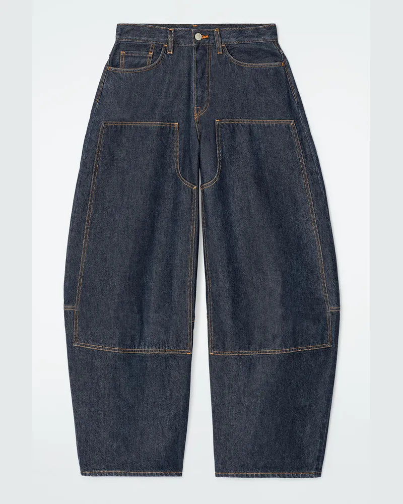 COS Raw-Denim-Hose Mit Barrel-Bein Im Westernstil Blau