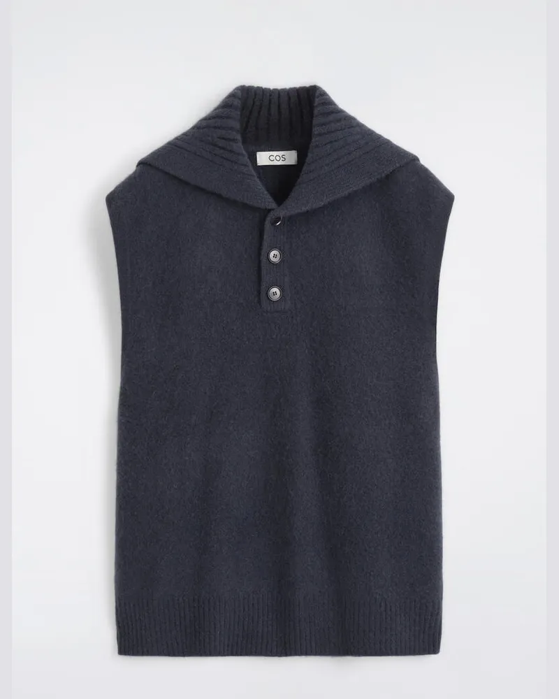COS Pullunder Aus Kaschmir Mit Trichterkragen Blau