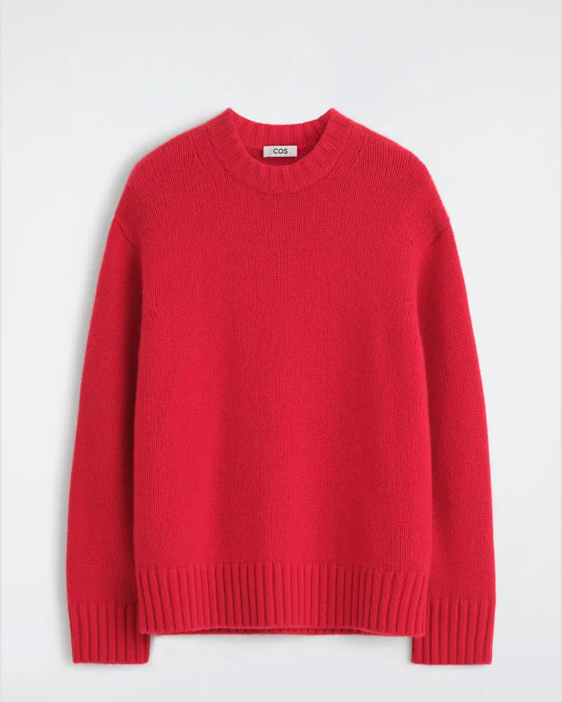 COS Grobstrickpullover Aus Kaschmir Rot