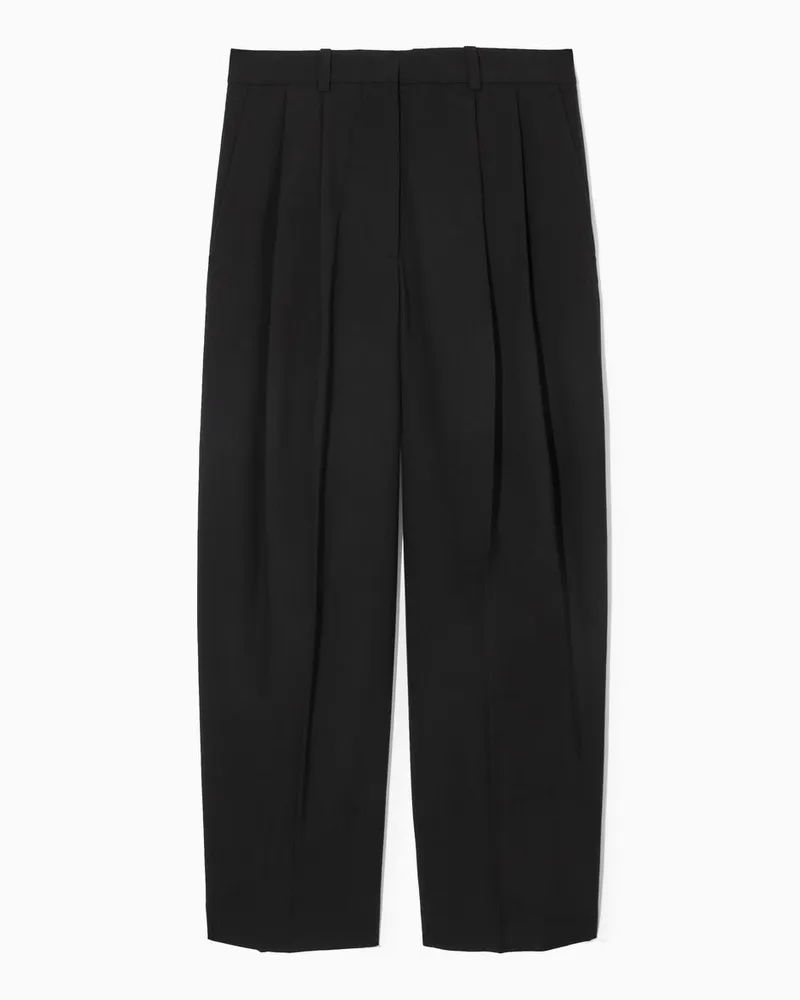 COS Lockere Elegante Wollhose Mit Weitem Bein Schwarz