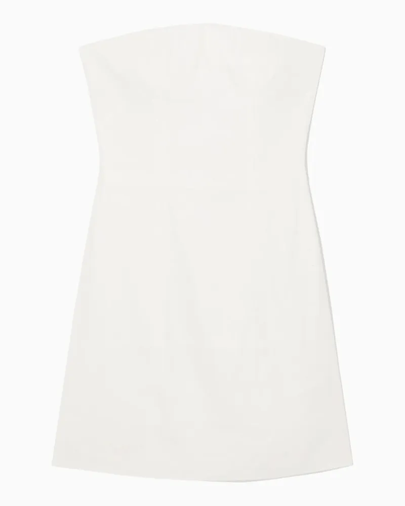 COS Bustier-Minikleid Aus Leinen-Mix Weiß
