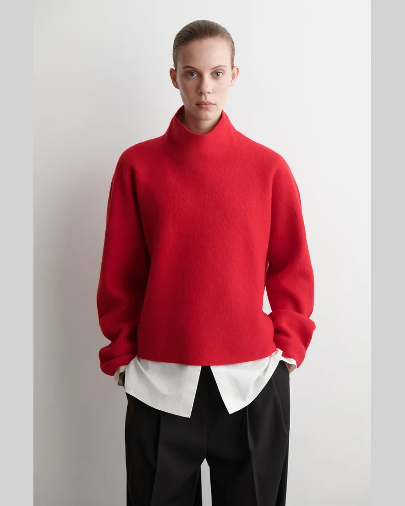 COS Strickpullover Uas Kochwolle Mit Kragen Rot
