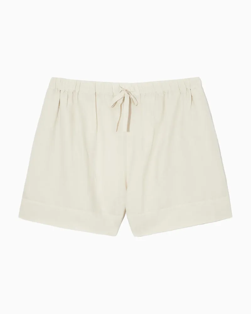 COS Leinenshorts Mit Kordelzugbund Weiß
