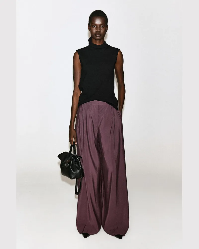 COS Hose Aus Modal Mit Weitem Bein Und Falten Rot