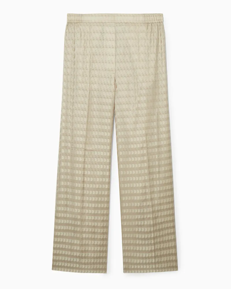 COS Satinhose Mit Geometrischem Jacquardmuster Beige