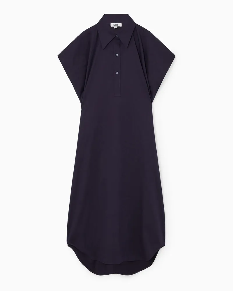 COS Oversized-Hemdblusenkleid In Midilänge Blau