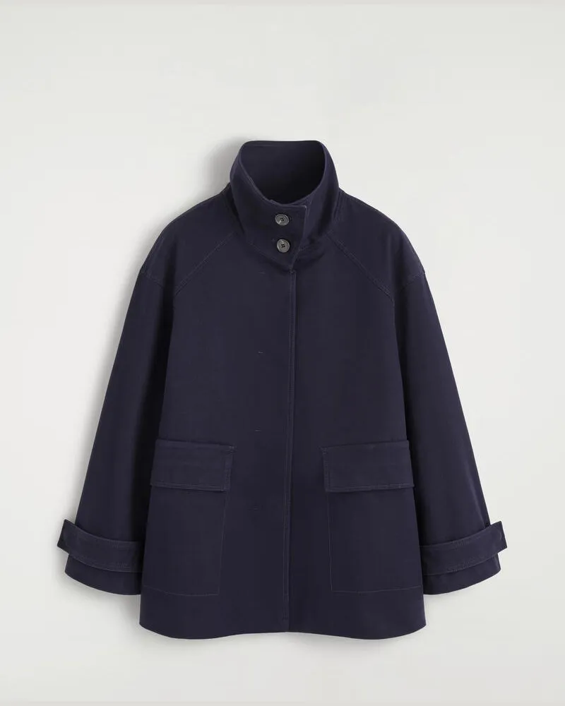 COS Jacke Aus Baumwoll-Twill Mit Kragen Blau