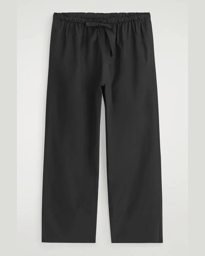 COS Baumwollhose Mit Kordelzug Schwarz