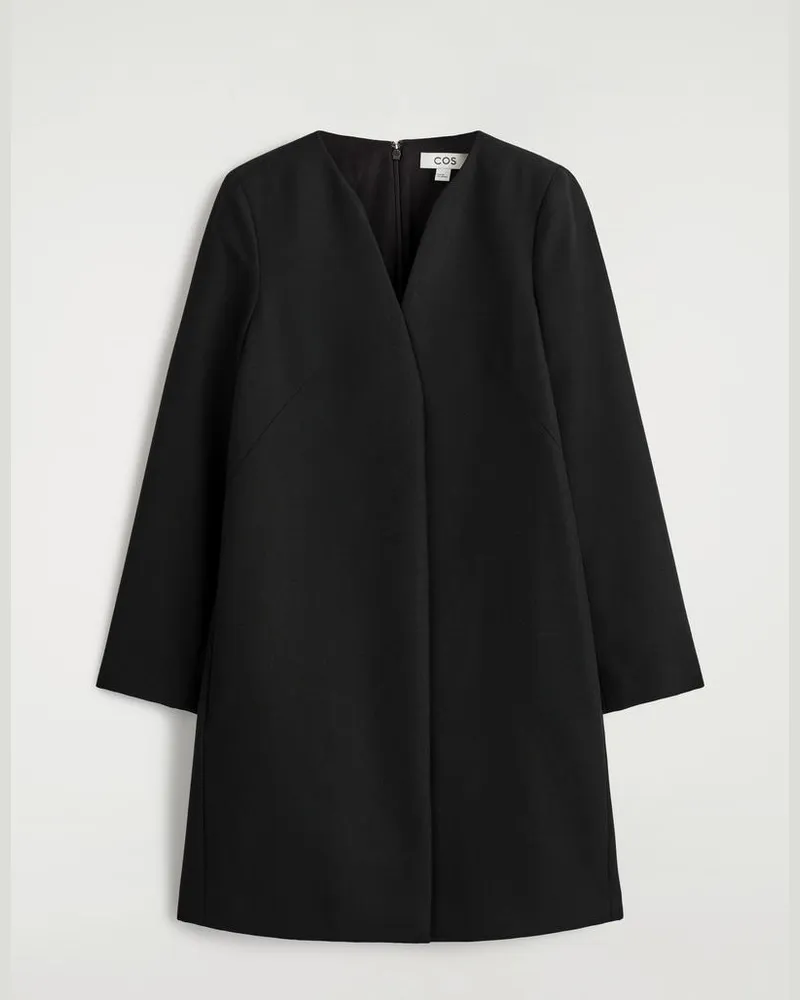 COS Elegantes Minikleid Aus Woll-Mix Schwarz