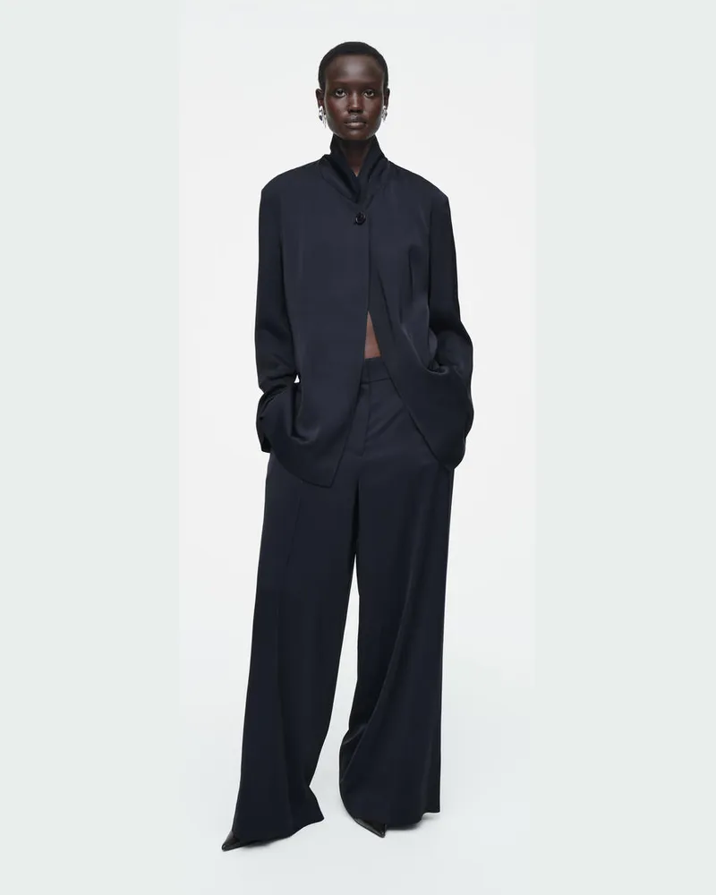 COS Elegante Hose Aus Satin Mit Weitem Bein Blau