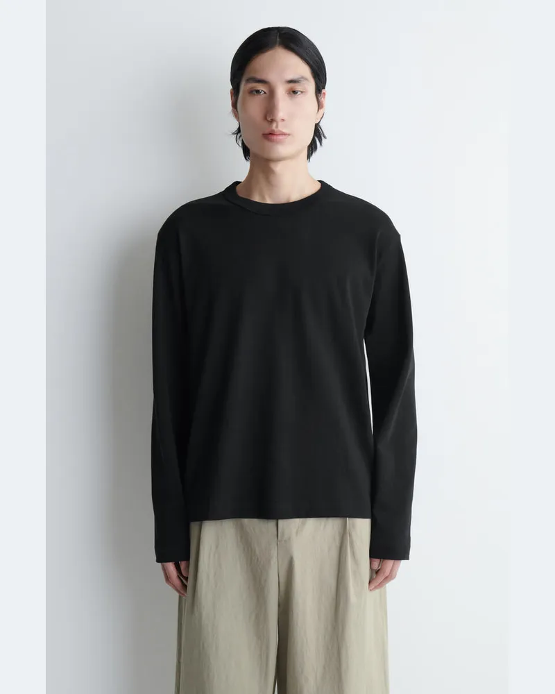 COS Lockeres Langarmshirt Aus Jersey Schwarz