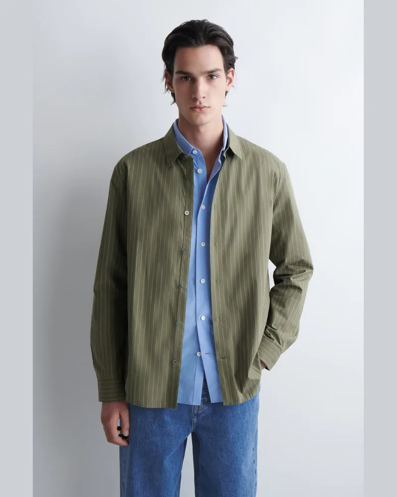 COS Lockeres Hemd Aus Baumwoll-Popeline Grün