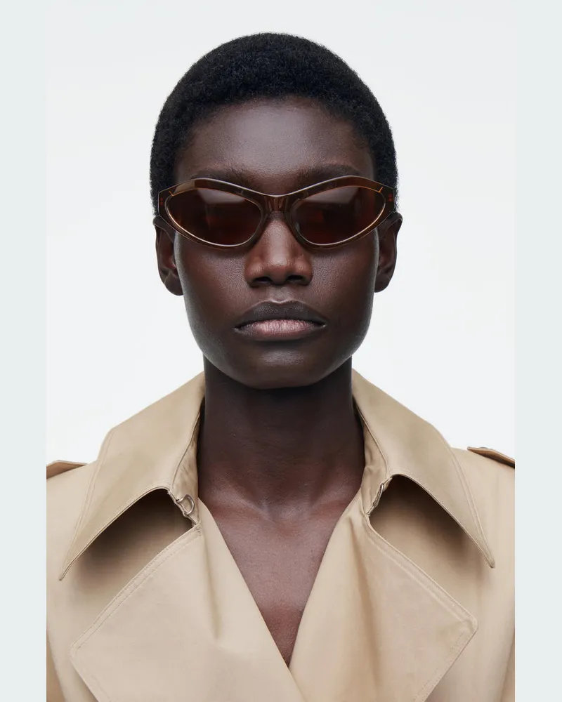 COS Eckige Cat-Eye-Sonnenbrille Braun
