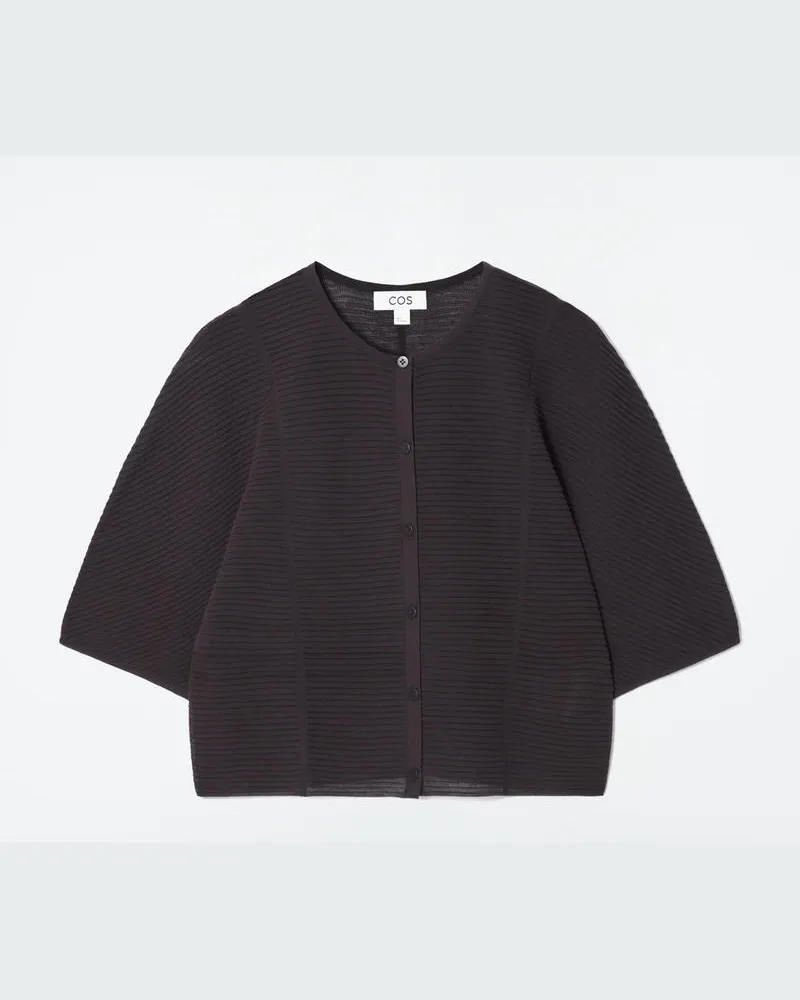 COS Verkürzte, Kurzärmlige Strickjacke Braun