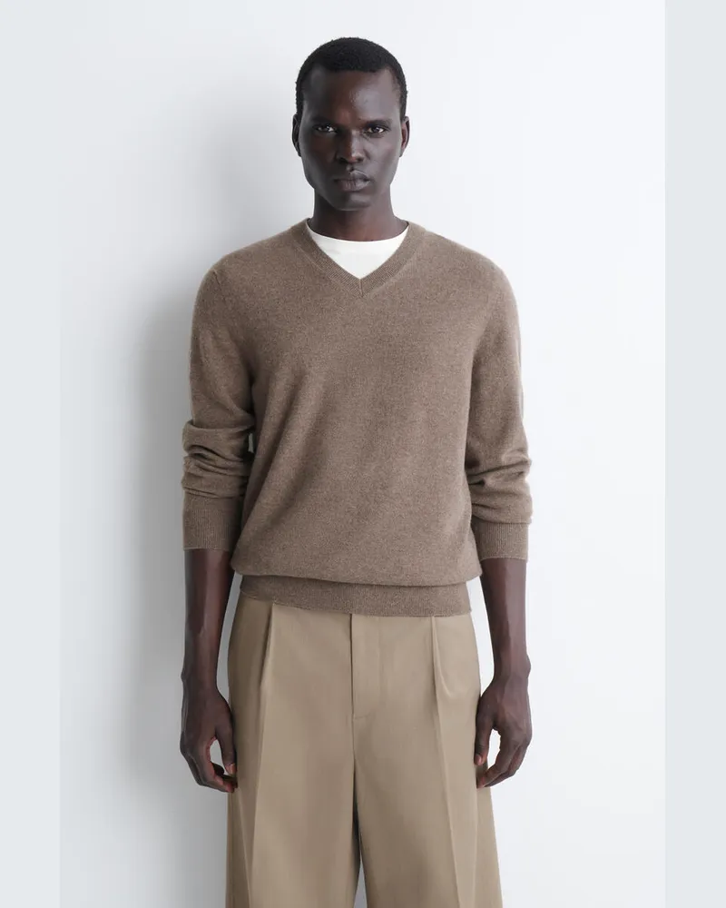 COS Pullover Aus Reinem Kaschmir Mit V-Ausschnitt Braun