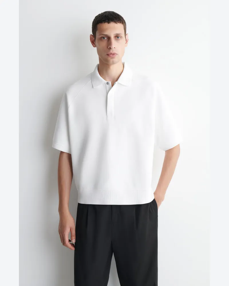 COS Poloshirt Aus Scuba-Jersey Weiß
