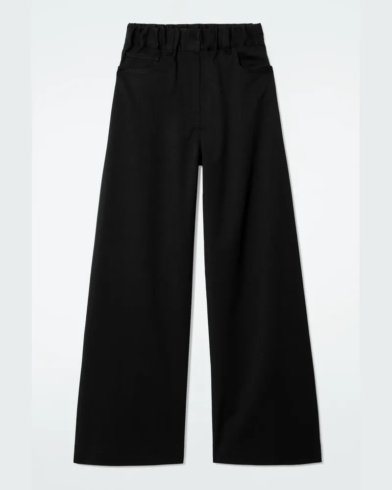 COS Baumwollhose Mit Weitem Bein Schwarz