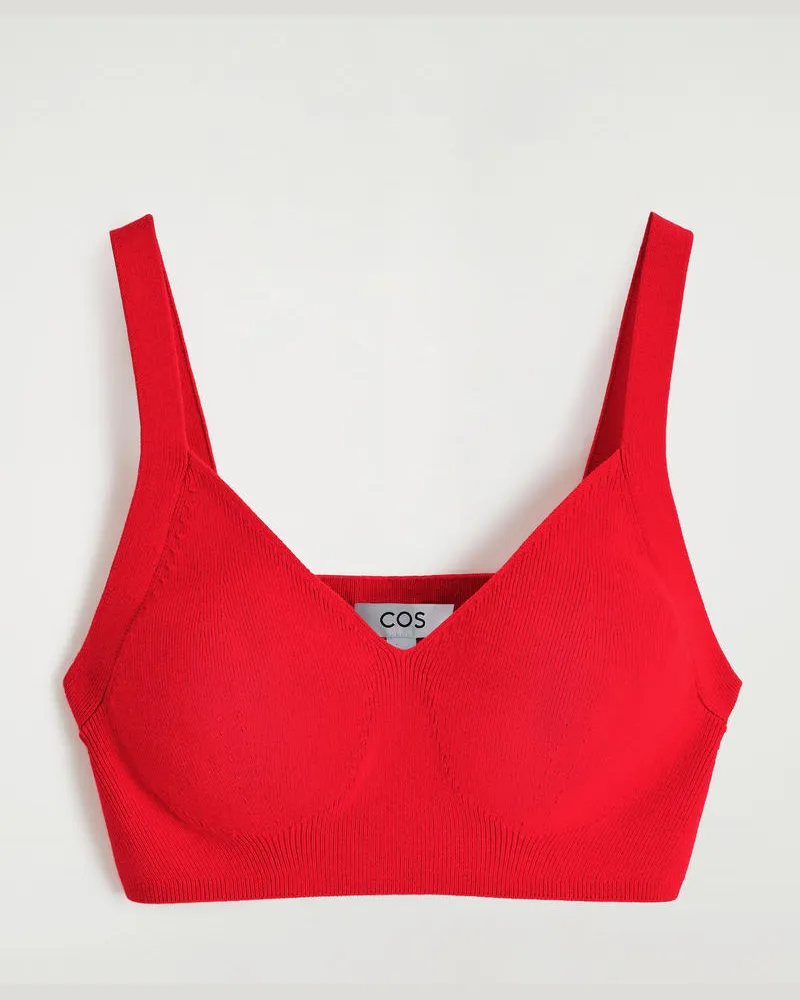 COS Strick-Bralette Aus Baumwolle Rot