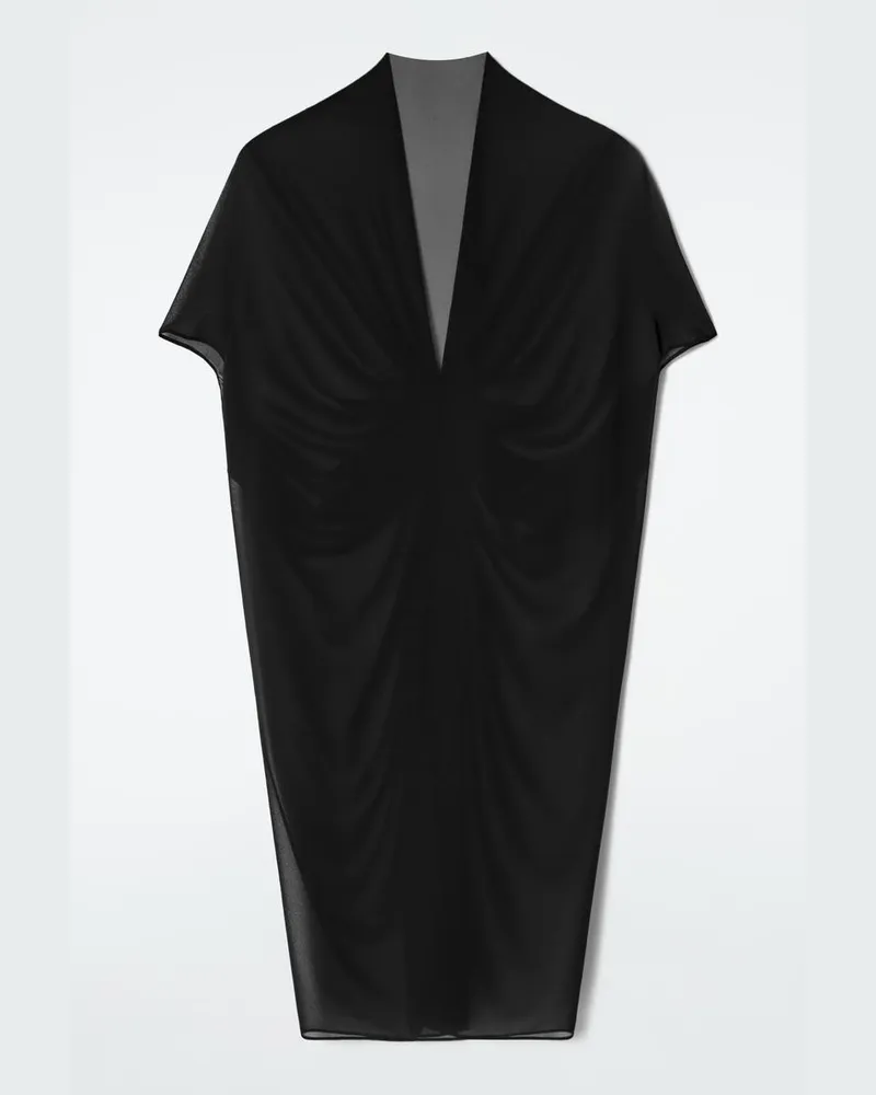 COS Drapiertes Durchscheinendes Minikleid Schwarz