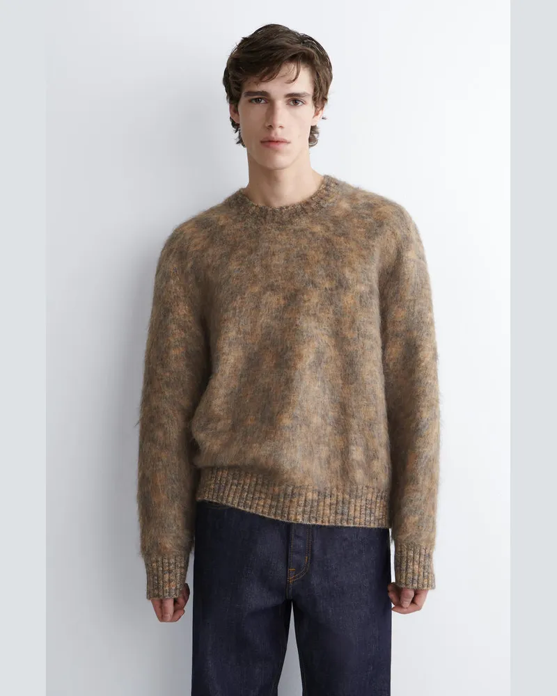COS Space-Dyed Mohair-Blend Crew-Neck Jumper Braun