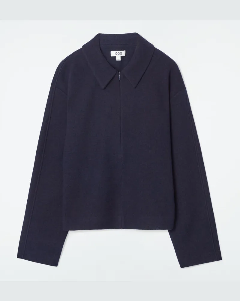 COS Strickjacke Aus Kochwolle Mit Reissverschluss Blau
