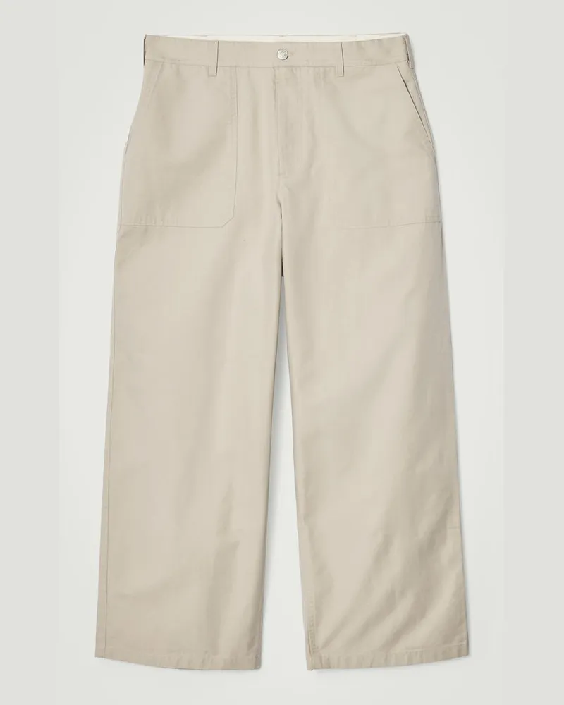 COS Utility-Hose Aus Baumwolle Mit Weitem Bein Beige
