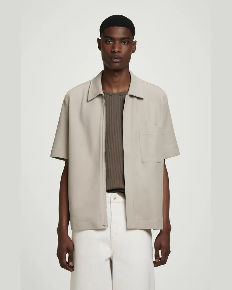 COS Hemd Aus Baumwolljersey Mit Reissverschluss Beige