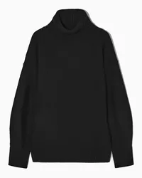 COS Oversized-Rollkragenpullover Aus Wolle Schwarz