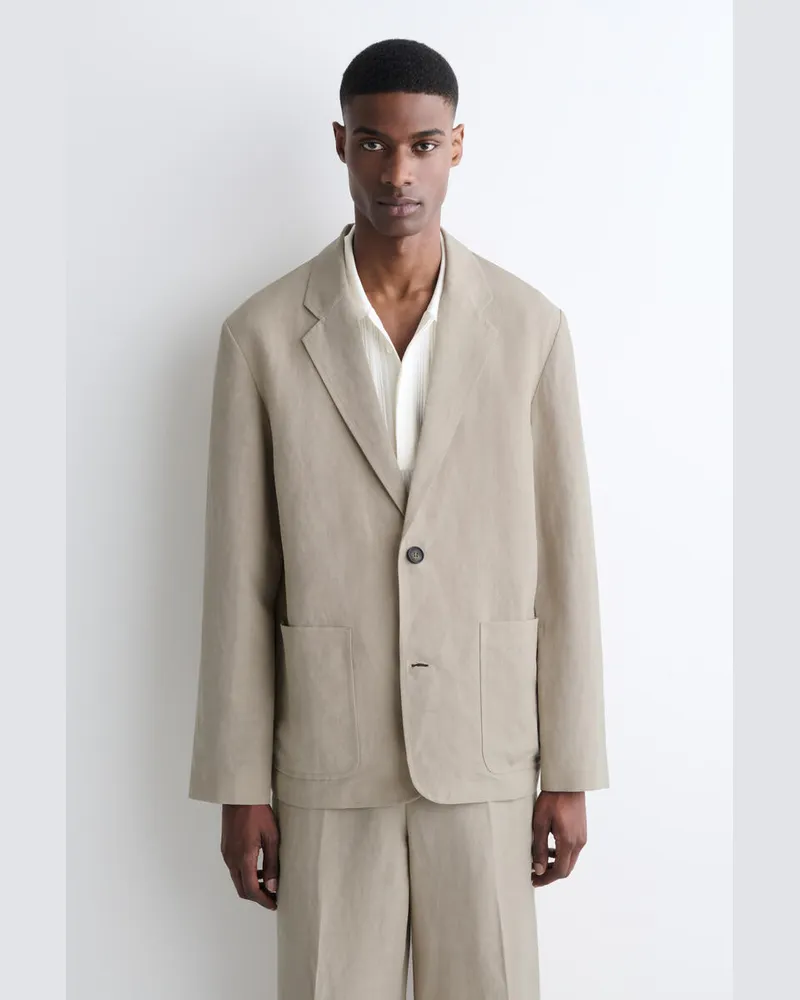 COS Unstrukturierter Blazer Aus Leinenmix Beige