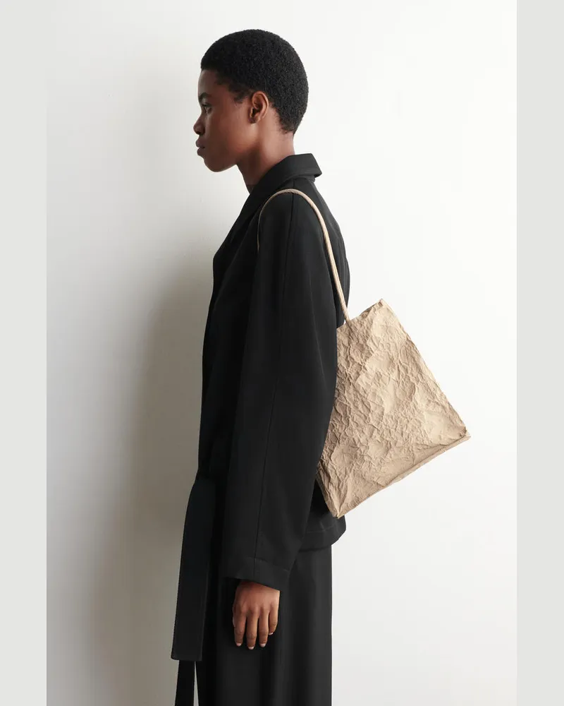 COS Tote Bag In Knitteroptik Beige