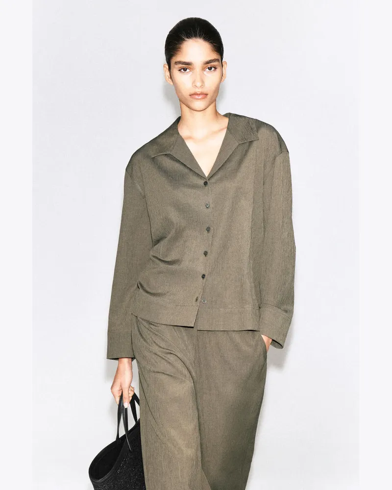 COS Hemd Aus Jersey In Knitteroptik Beige