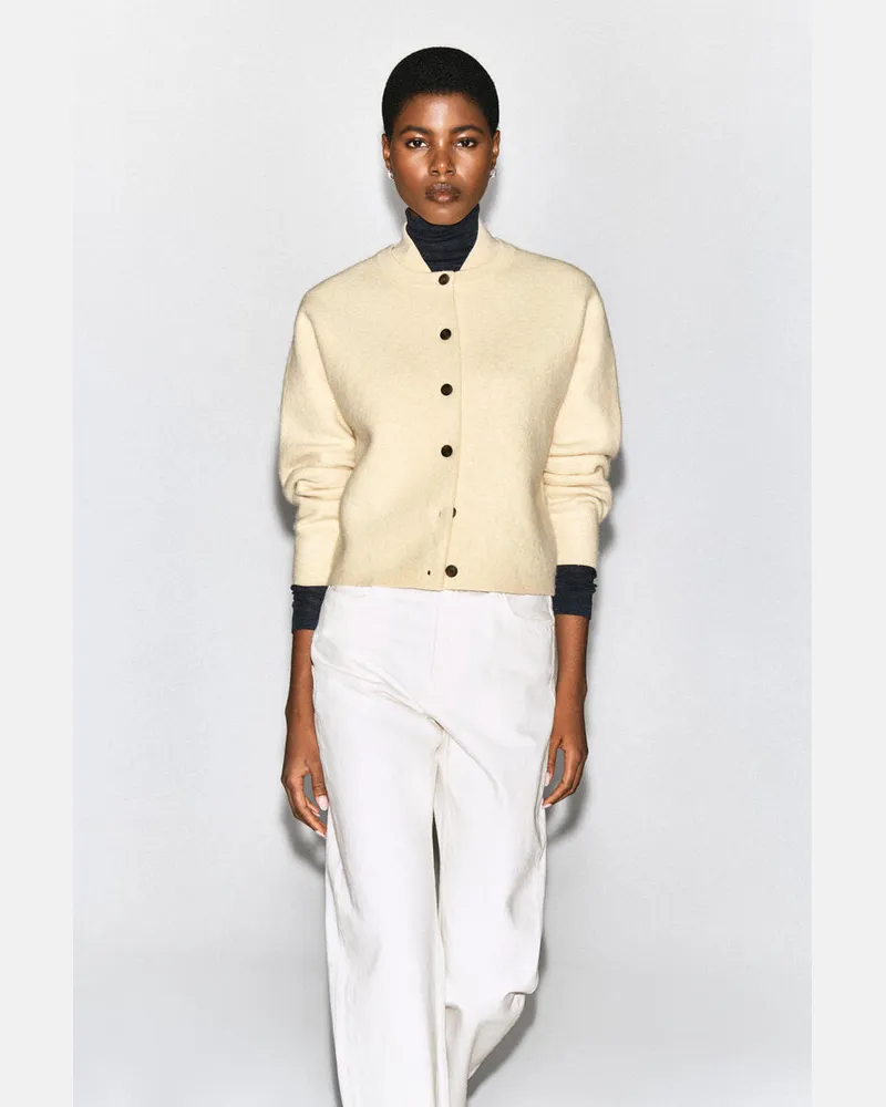 COS Strickjacke Aus Kochwolle Mit Kragen Beige