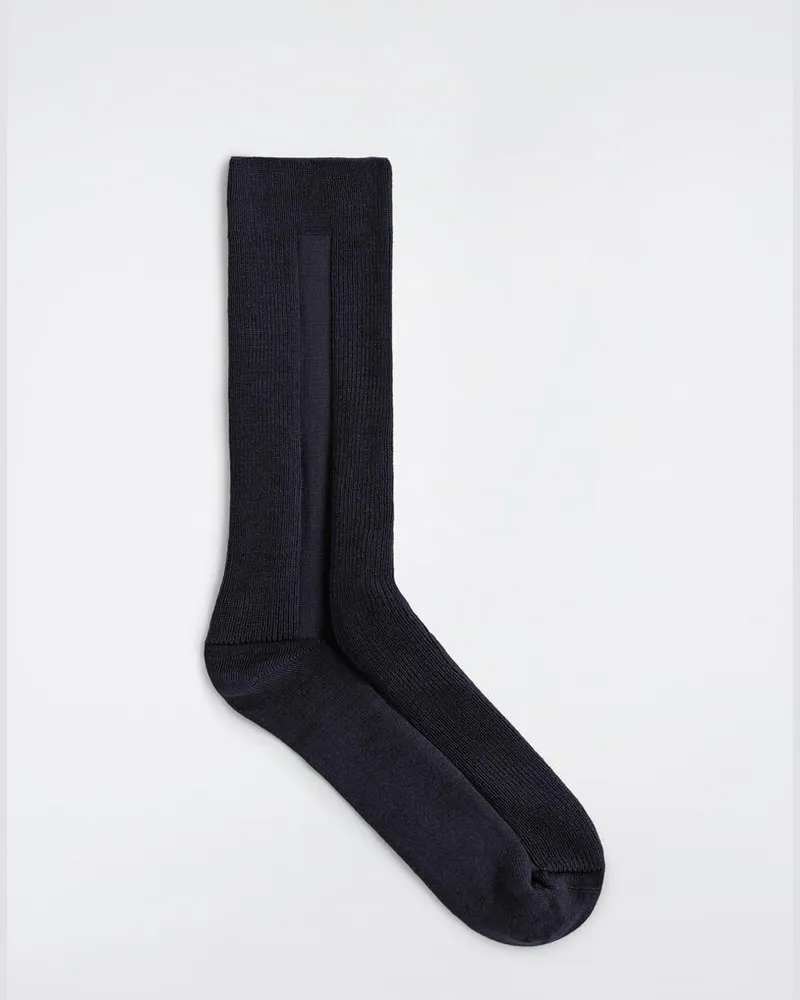 COS Panelled Silk-Blend Socks Blau