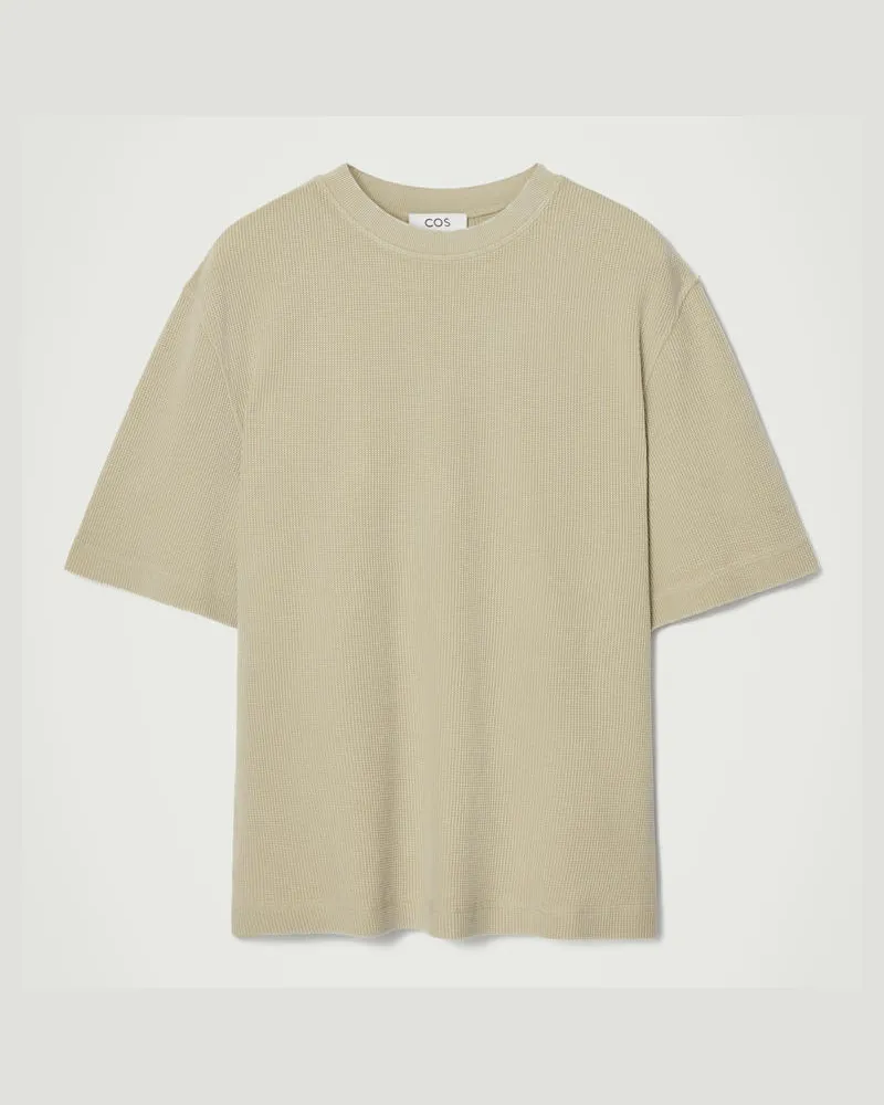 COS T-Shirt Aus Baumwoll-Jersey Mit Waffelstruktur Beige