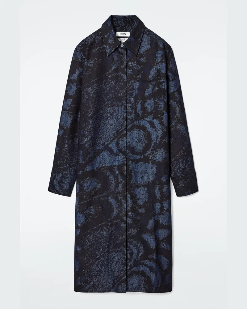 COS Jacquard-Hemdkleid Aus Denim Blau
