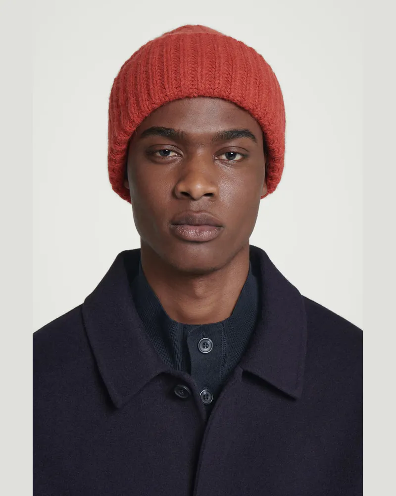 COS Gerippte Beanie Aus Alpaka-Mix Rot