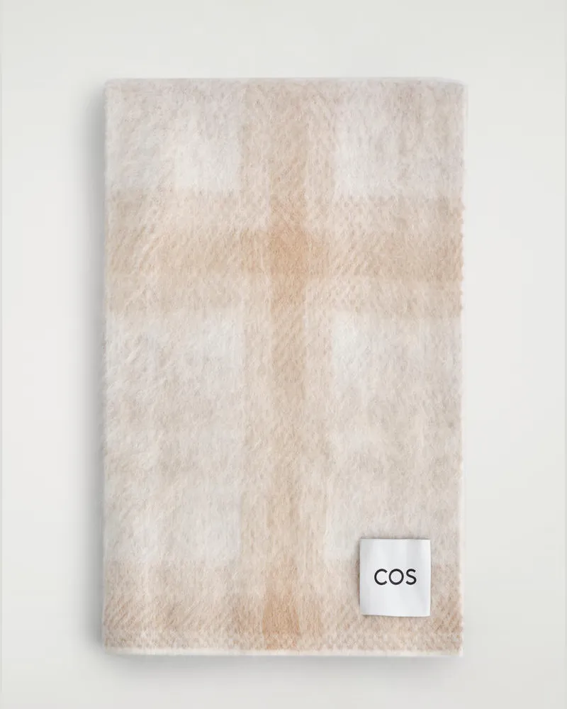 COS Karierter Schal Aus Alpaka-Mix Beige