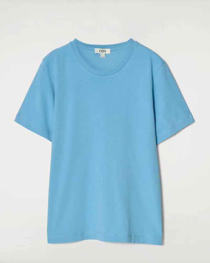 COS T-Shirt Aus Baumwolle Mit Rundhalsausschnitt Blau