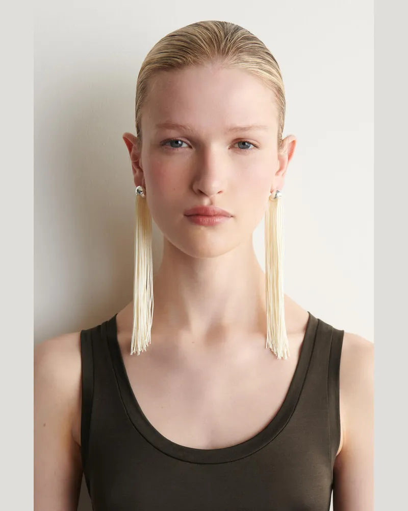 COS Fringed Earrings Gelb