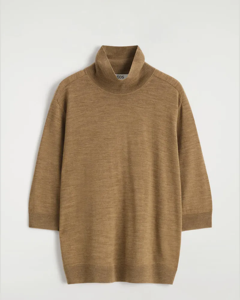 COS Rollkragenpullover Aus Merinowolle Braun