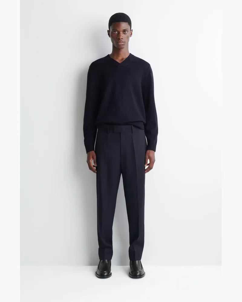 COS Hose Aus Woll-Twill Mit Schmal Zulaufendem Bein Blau
