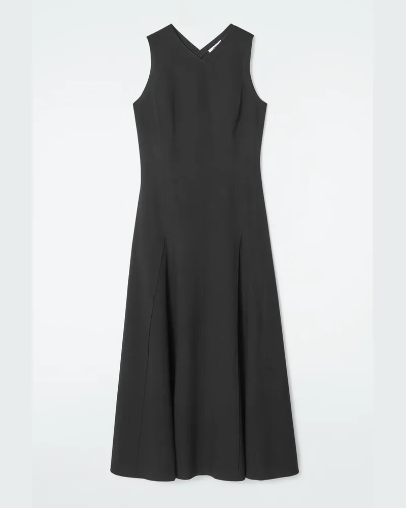COS Ausgestelltes Maxikleid Aus Jersey Schwarz