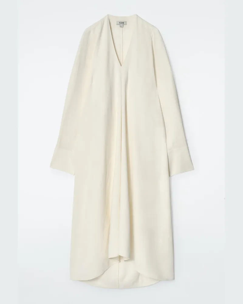COS Hemdkleid Aus Leinen Mit V-Ausschnitt Beige