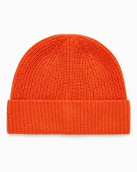 Cos Gerippte Beanie Aus Woll-Kaschmir-Mix Hellorange