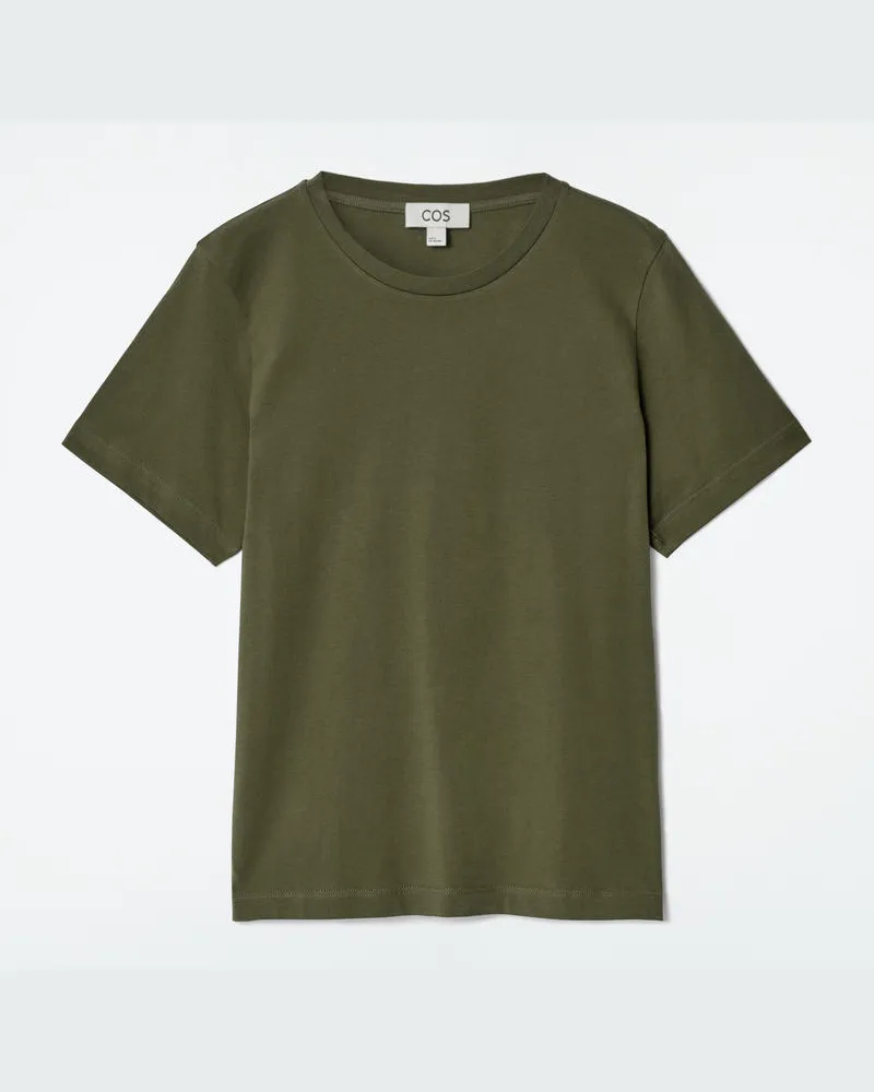 COS T-Shirt Aus Baumwolle Mit Rundhalsausschnitt Grün