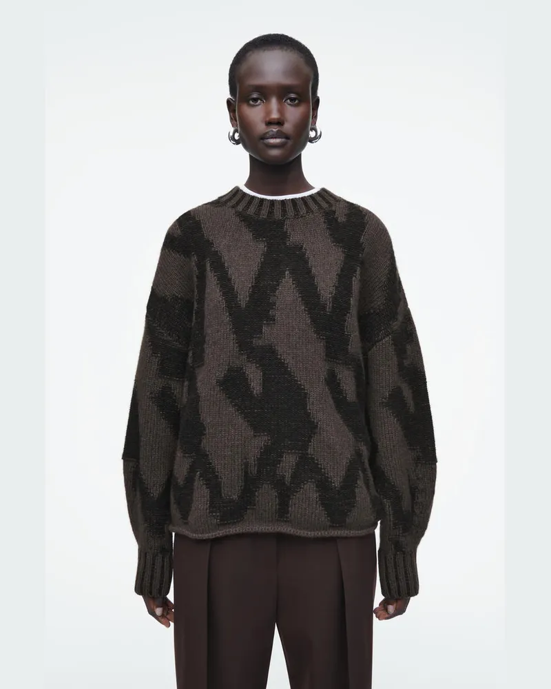 COS Wolljacquard-Pullover Mit Abstraktem Muster Braun