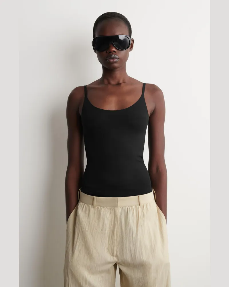 COS Trägertop Aus Jersey Mit Schmaler Passform Schwarz