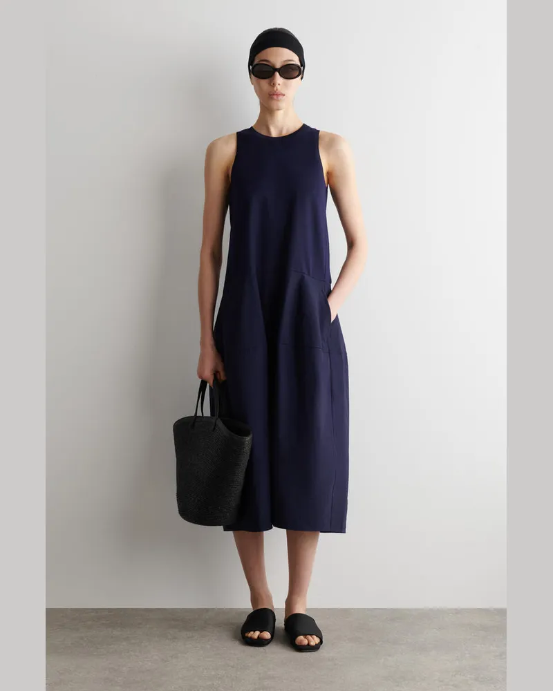 COS Ärmelloses Midikleid Mit Einsätzen Blau